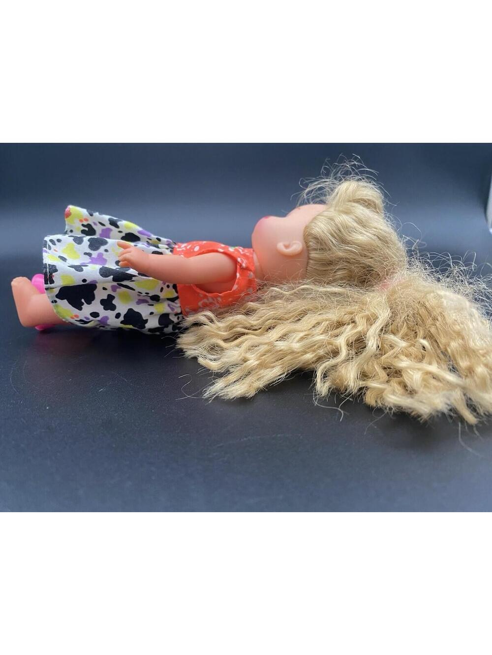 Wee Lil Miss Rock Star Doll w Retro Cat Outfit - 1990 Mattel - 7" - Missing Shoe - Picture 6 of 9